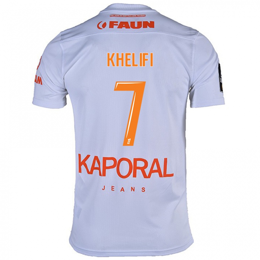 Herren Léa Khelifi #7 Weiß Auswärtstrikot Trikot 2024/25 T-Shirt