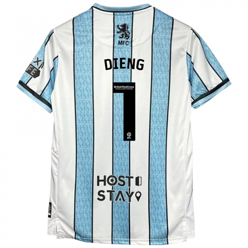 Herren Seny Dieng #1 Weiß Blau Auswärtstrikot Trikot 2024/25 T-Shirt