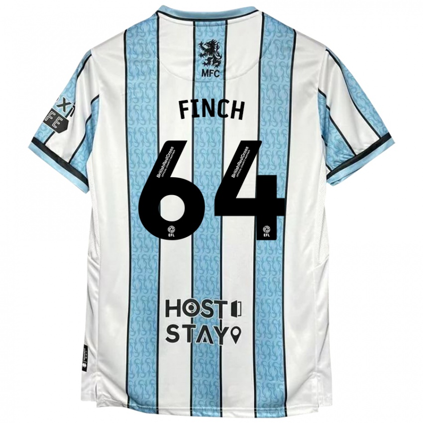 Herren Sonny Finch #64 Weiß Blau Auswärtstrikot Trikot 2024/25 T-Shirt