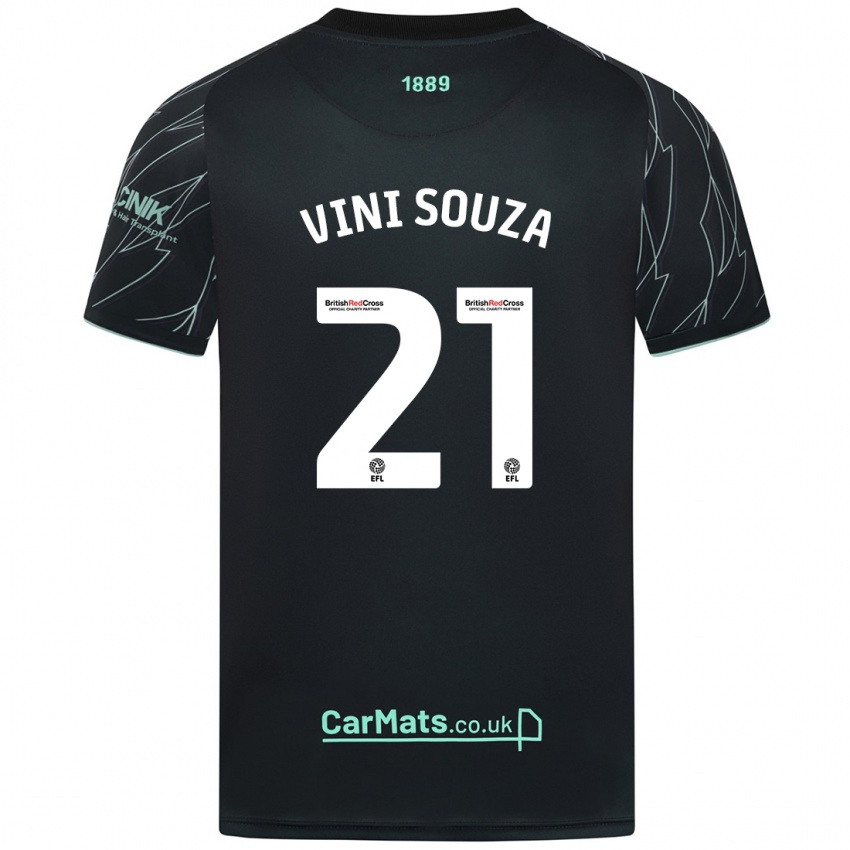 Herren Vini Souza #21 Schwarz Grün Auswärtstrikot Trikot 2024/25 T-Shirt