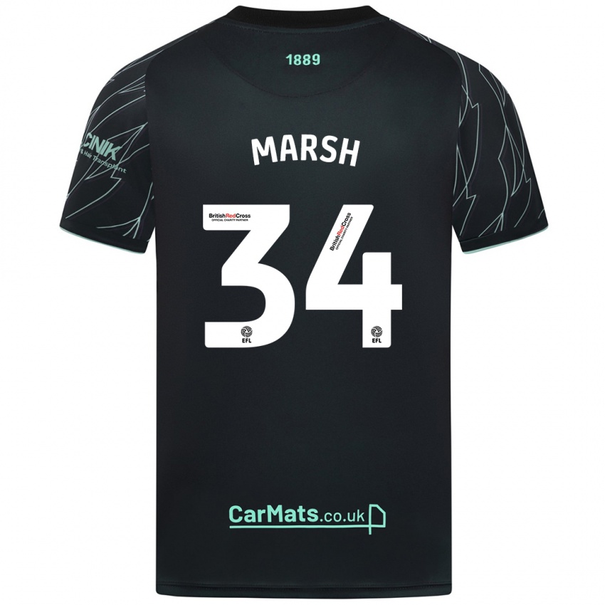 Herren Louie Marsh #34 Schwarz Grün Auswärtstrikot Trikot 2024/25 T-Shirt