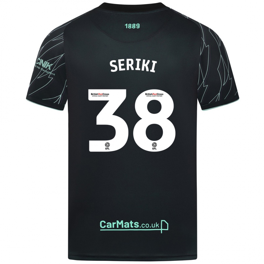 Herren Femi Seriki #38 Schwarz Grün Auswärtstrikot Trikot 2024/25 T-Shirt