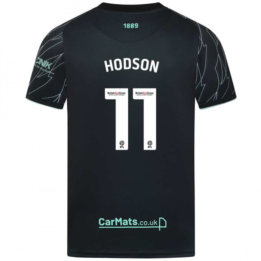 Herren Ashley Hodson #11 Schwarz Grün Auswärtstrikot Trikot 2024/25 T-Shirt