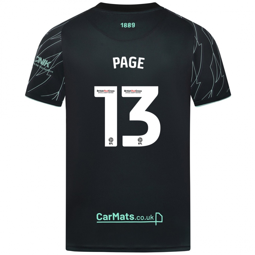 Herren Olivia Page #13 Schwarz Grün Auswärtstrikot Trikot 2024/25 T-Shirt