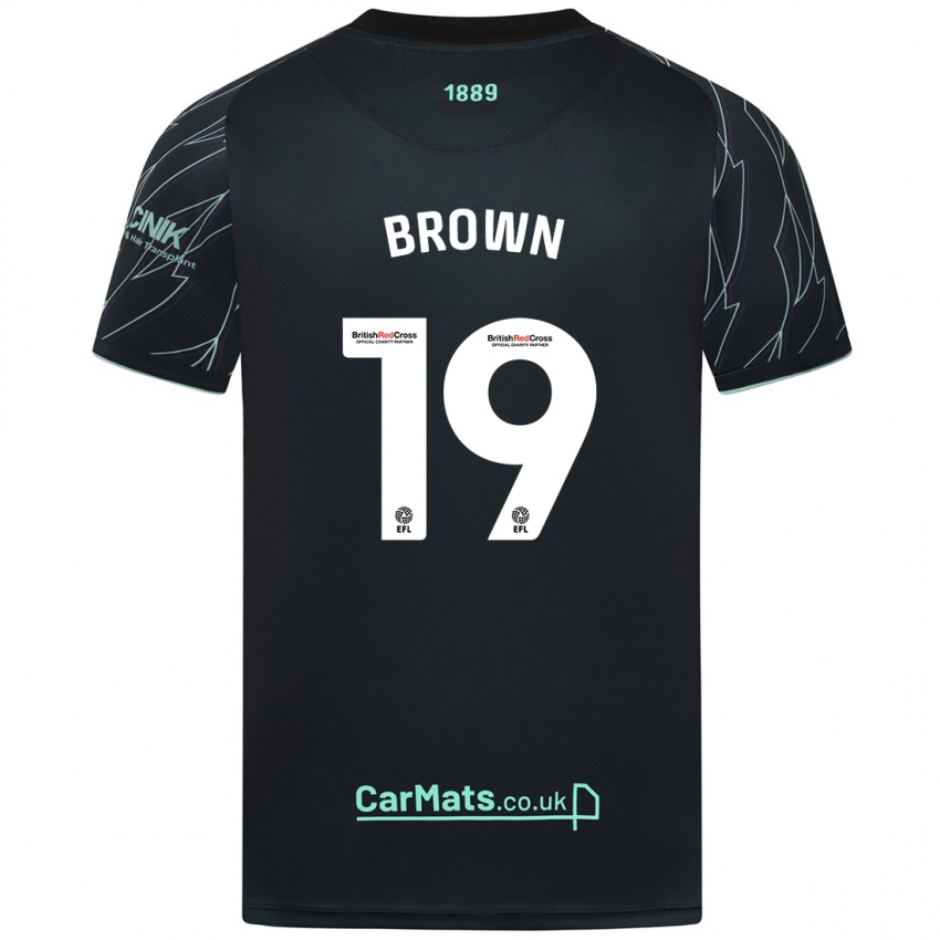 Herren Alanta Brown #19 Schwarz Grün Auswärtstrikot Trikot 2024/25 T-Shirt