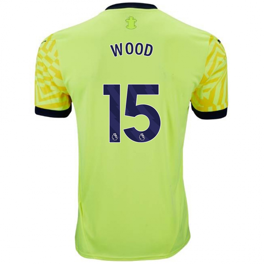 Herren Nathan Wood #15 Gelb Auswärtstrikot Trikot 2024/25 T-Shirt