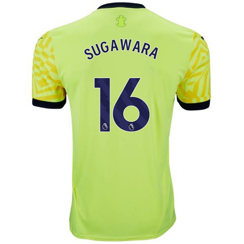 Herren Yukinari Sugawara #16 Gelb Auswärtstrikot Trikot 2024/25 T-Shirt