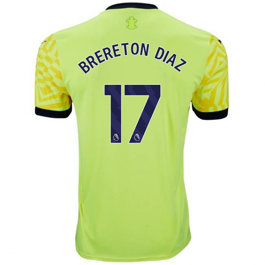 Herren Ben Brereton Díaz #17 Gelb Auswärtstrikot Trikot 2024/25 T-Shirt