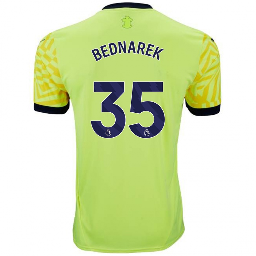 Herren Jan Bednarek #35 Gelb Auswärtstrikot Trikot 2024/25 T-Shirt