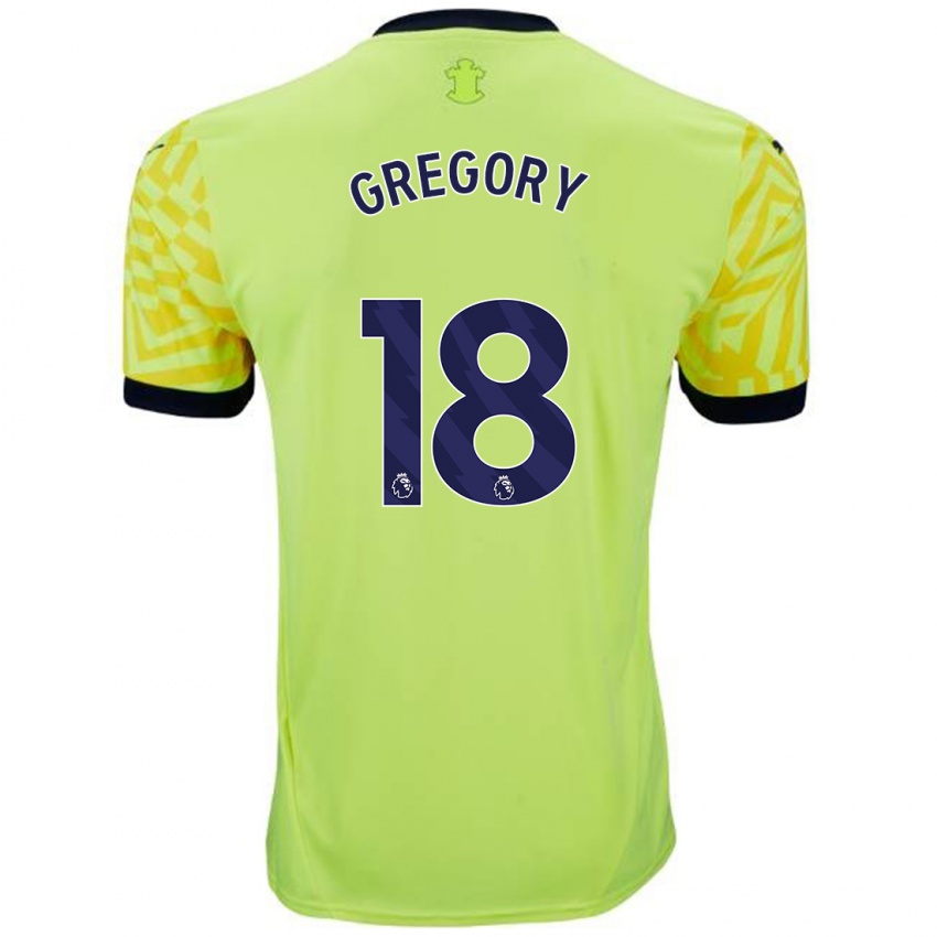 Herren Freya Gregory #18 Gelb Auswärtstrikot Trikot 2024/25 T-Shirt