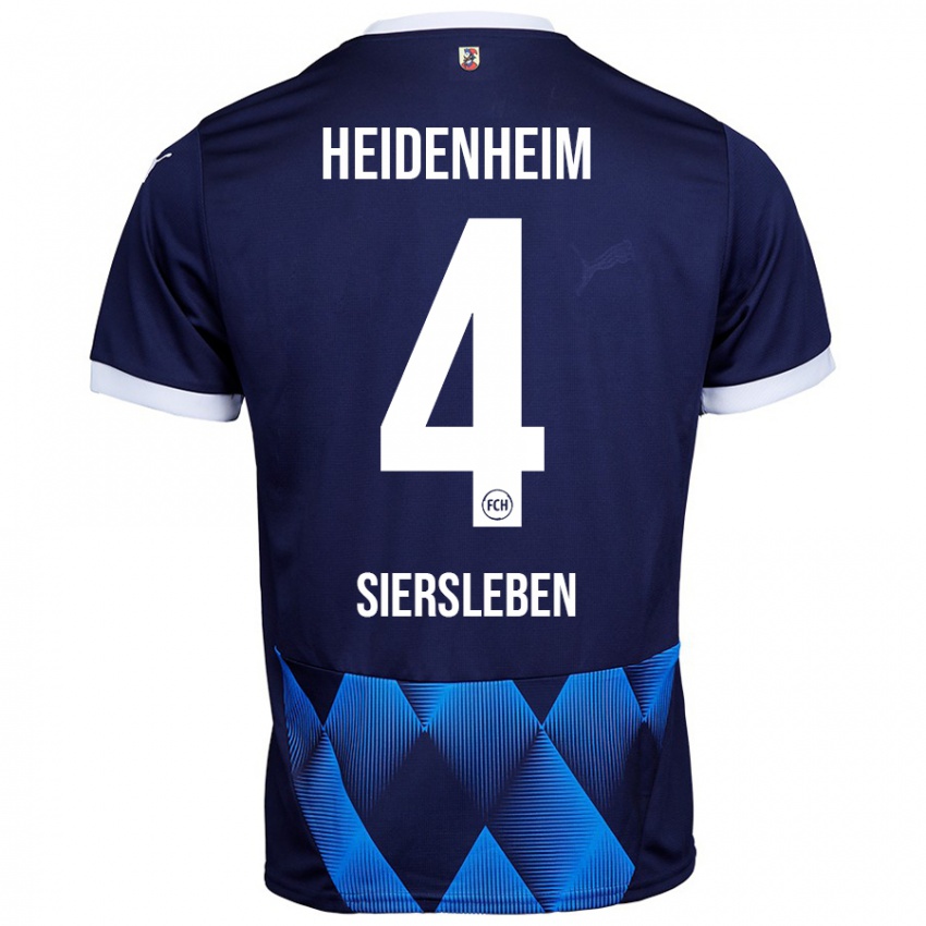 Herren Tim Siersleben #4 Dunkel Marineblau Auswärtstrikot Trikot 2024/25 T-Shirt