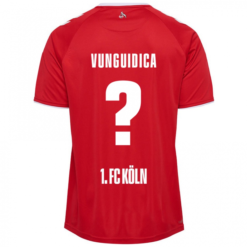 Herren Exaouse Vunguidica #0 Rot Weiß Auswärtstrikot Trikot 2024/25 T-Shirt