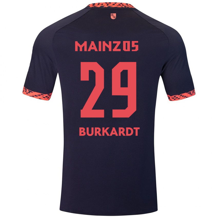 Herren Jonathan Burkardt #29 Blau Korallenrot Auswärtstrikot Trikot 2024/25 T-Shirt