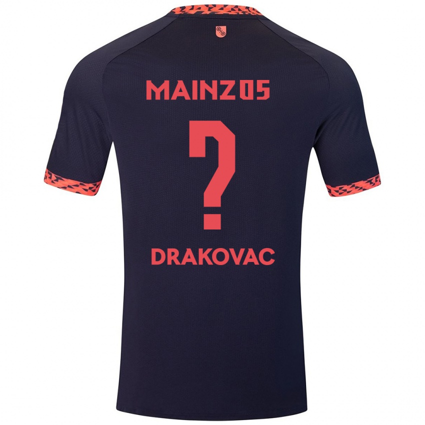 Herren Benjamin Drakovac #0 Blau Korallenrot Auswärtstrikot Trikot 2024/25 T-Shirt