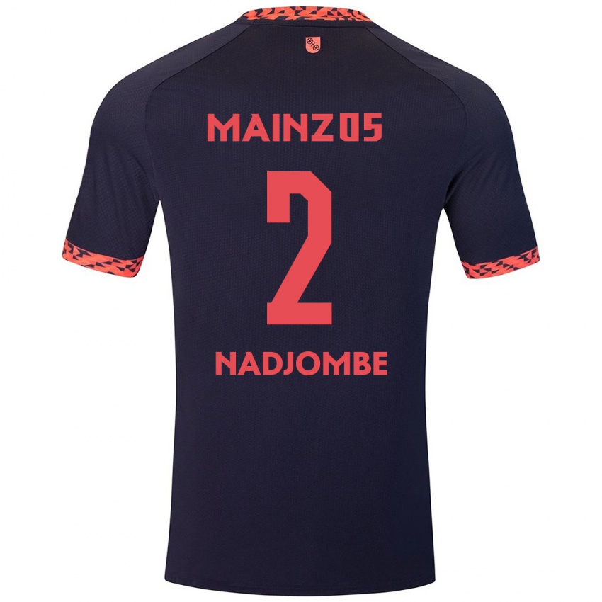 Herren Jean-Marie Nadjombe #2 Blau Korallenrot Auswärtstrikot Trikot 2024/25 T-Shirt