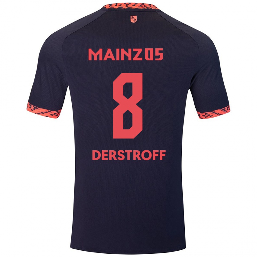 Herren Julian-Maurice Derstroff #8 Blau Korallenrot Auswärtstrikot Trikot 2024/25 T-Shirt