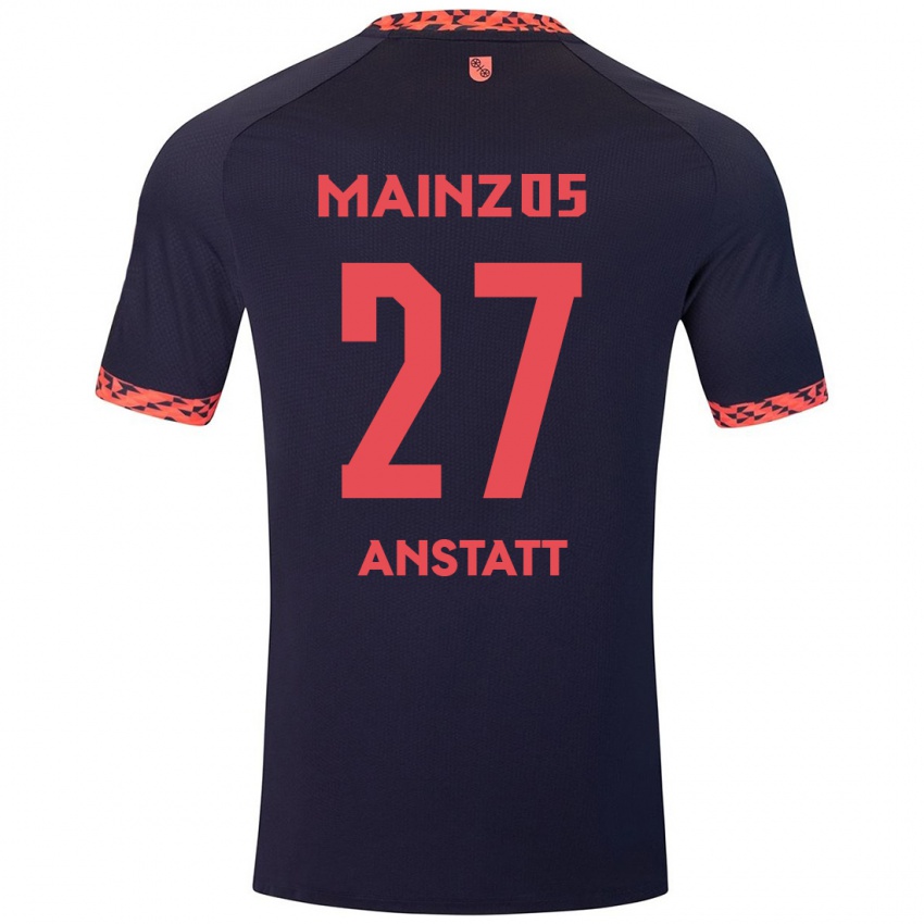 Herren Nadine Anstatt #27 Blau Korallenrot Auswärtstrikot Trikot 2024/25 T-Shirt