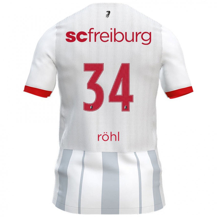 Herren Merlin Röhl #34 Weiß Grau Auswärtstrikot Trikot 2024/25 T-Shirt