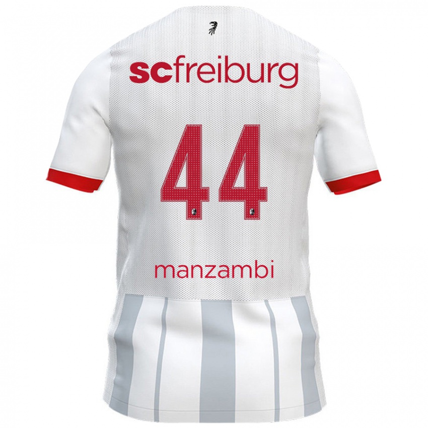 Herren Johan Manzambi #44 Weiß Grau Auswärtstrikot Trikot 2024/25 T-Shirt