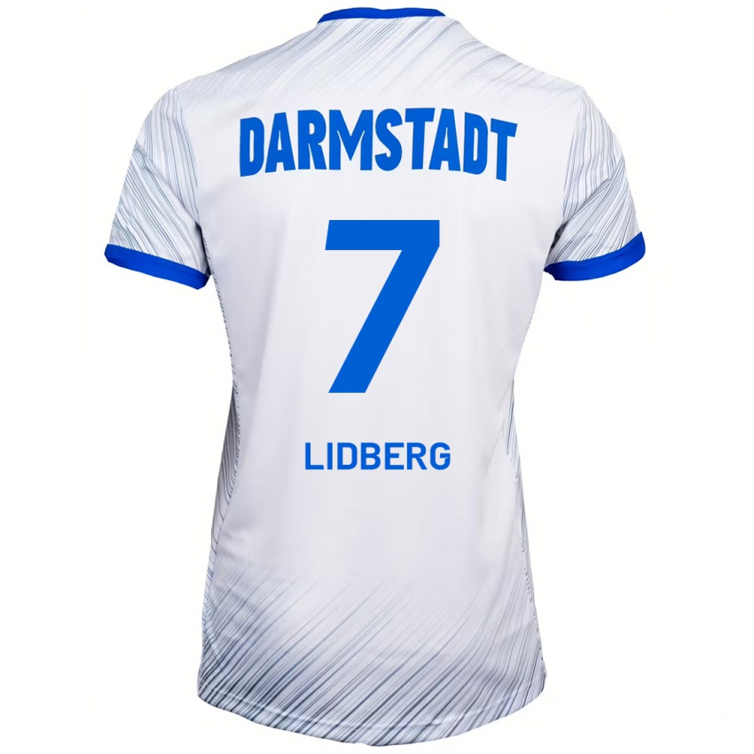 Herren Isac Lidberg #7 Weiß Blau Auswärtstrikot Trikot 2024/25 T-Shirt