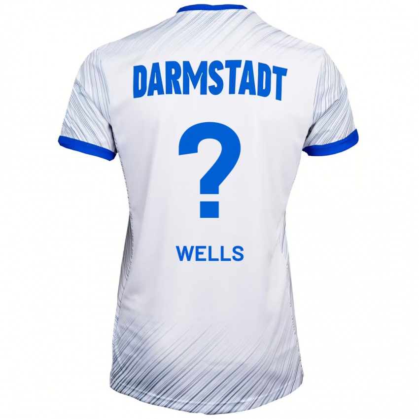 Herren Finnley Wells #0 Weiß Blau Auswärtstrikot Trikot 2024/25 T-Shirt