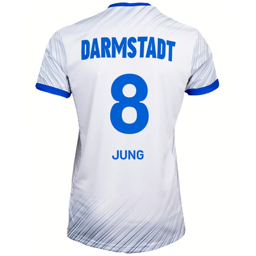 Herren Lennon Jung #8 Weiß Blau Auswärtstrikot Trikot 2024/25 T-Shirt