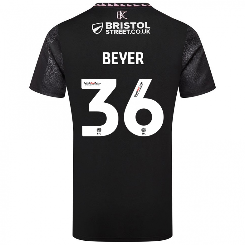 Herren Jordan Beyer #36 Schwarz Auswärtstrikot Trikot 2024/25 T-Shirt