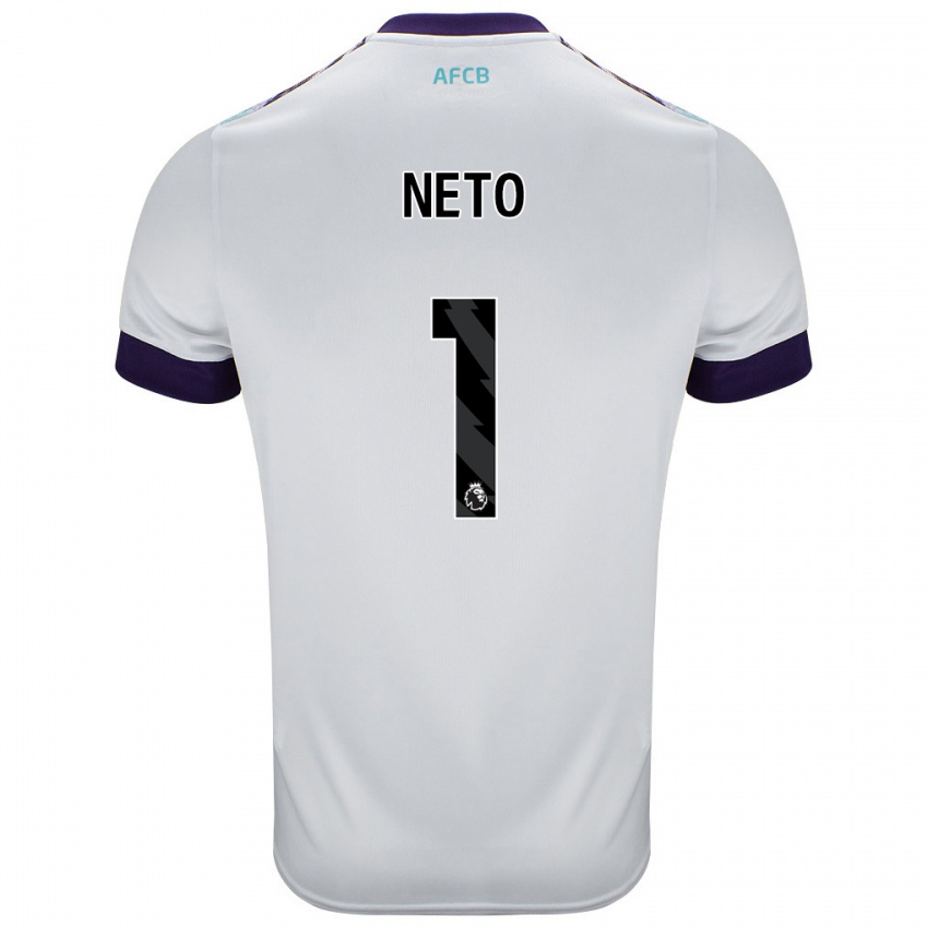 Herren Neto #1 Weiß Grün Lila Auswärtstrikot Trikot 2024/25 T-Shirt