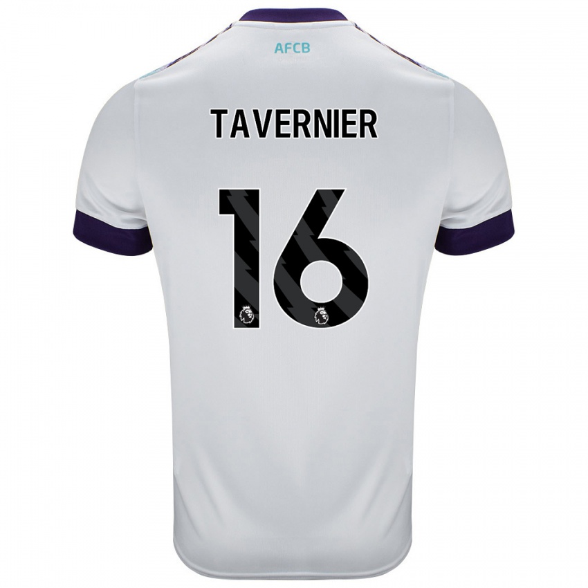 Herren Marcus Tavernier #16 Weiß Grün Lila Auswärtstrikot Trikot 2024/25 T-Shirt