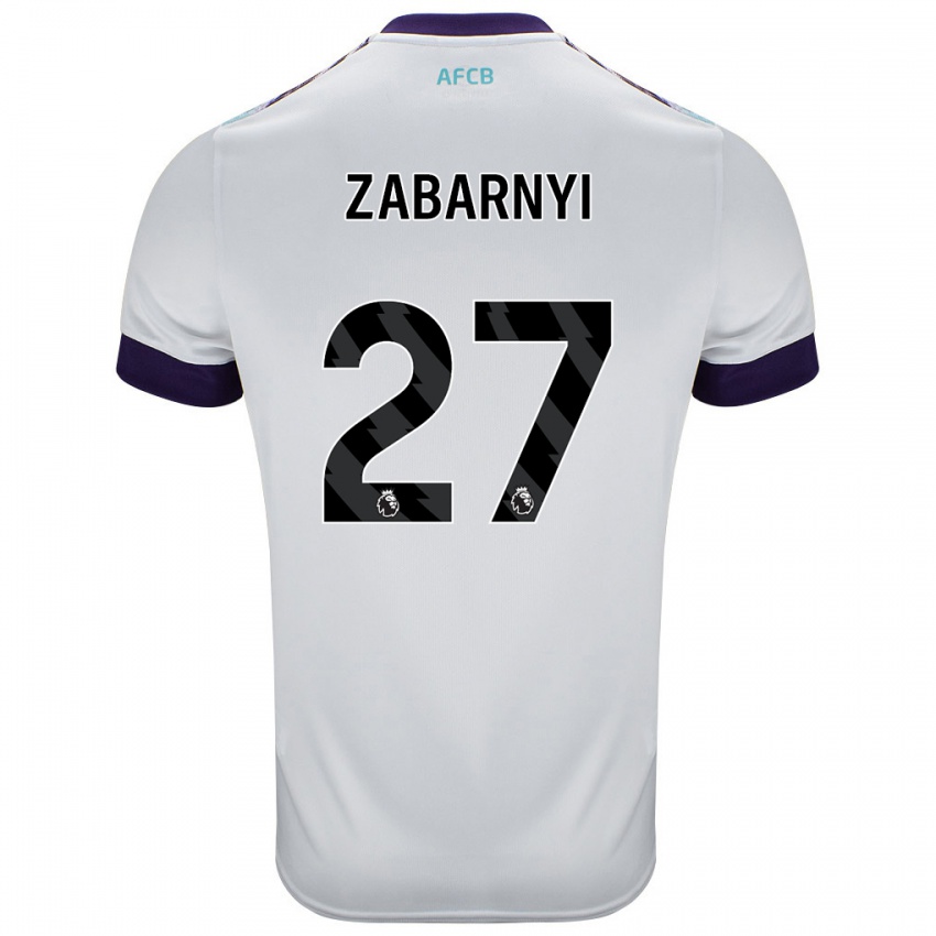 Herren Ilya Zabarnyi #27 Weiß Grün Lila Auswärtstrikot Trikot 2024/25 T-Shirt