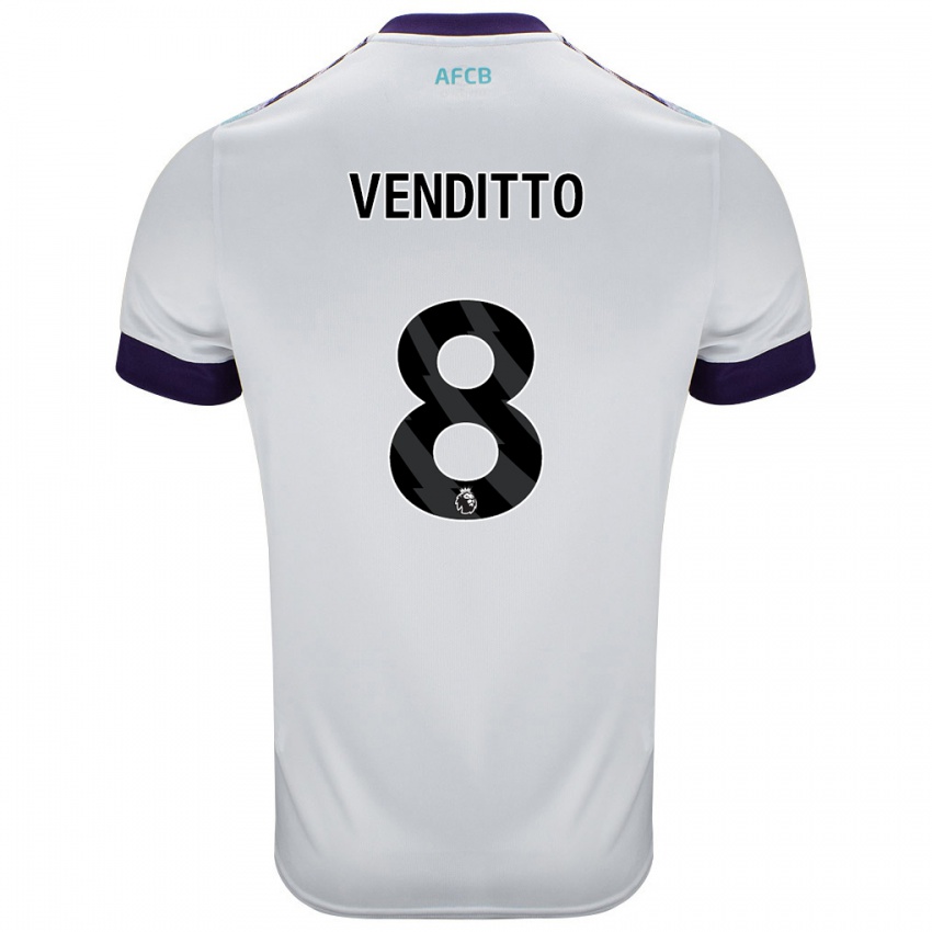 Herren Olivia Venditto #8 Weiß Grün Lila Auswärtstrikot Trikot 2024/25 T-Shirt