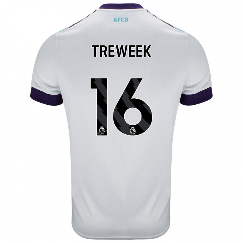 Herren Jess Treweek #16 Weiß Grün Lila Auswärtstrikot Trikot 2024/25 T-Shirt