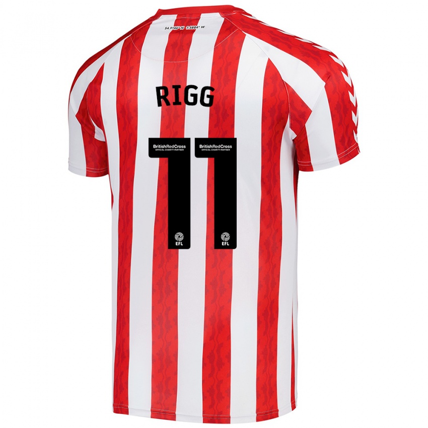 Damen Chris Rigg #11 Rot Weiß Heimtrikot Trikot 2024/25 T-Shirt