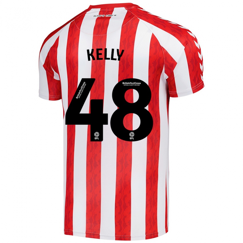 Damen Caden Kelly #48 Rot Weiß Heimtrikot Trikot 2024/25 T-Shirt