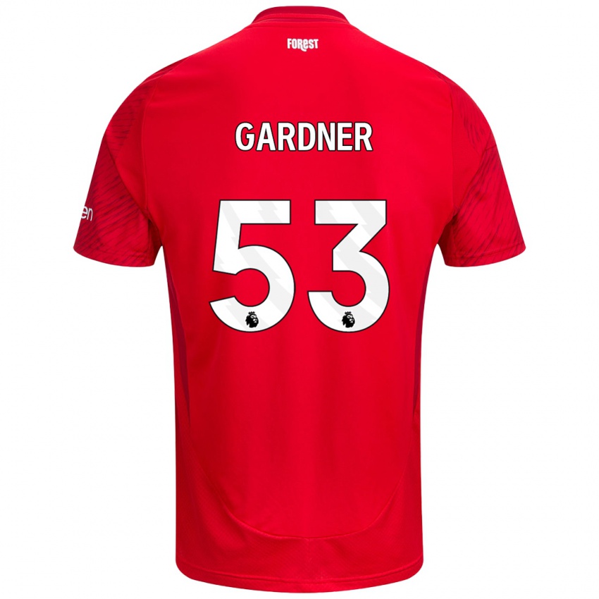 Damen Joe Gardner #53 Rot Weiß Heimtrikot Trikot 2024/25 T-Shirt