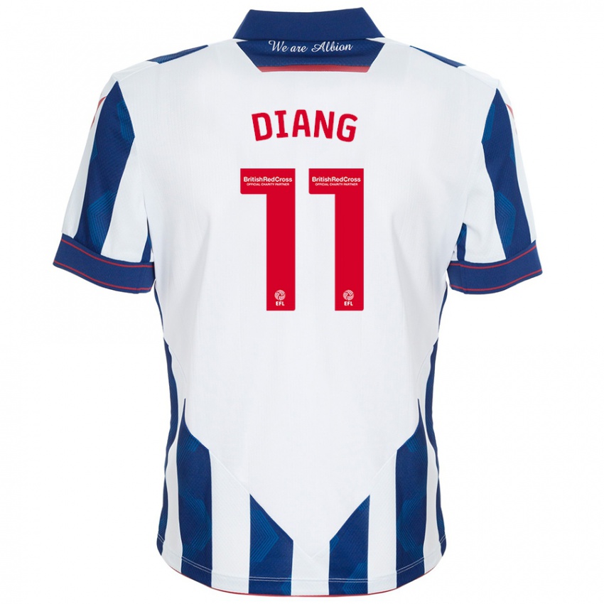 Damen Grady Diangana #11 Weiß Dunkelblau Heimtrikot Trikot 2024/25 T-Shirt