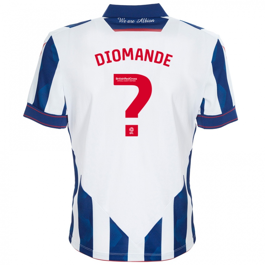 Damen Muhamed Diomande #0 Weiß Dunkelblau Heimtrikot Trikot 2024/25 T-Shirt