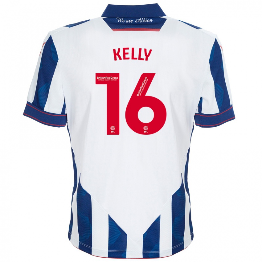 Damen Martin Kelly #16 Weiß Dunkelblau Heimtrikot Trikot 2024/25 T-Shirt