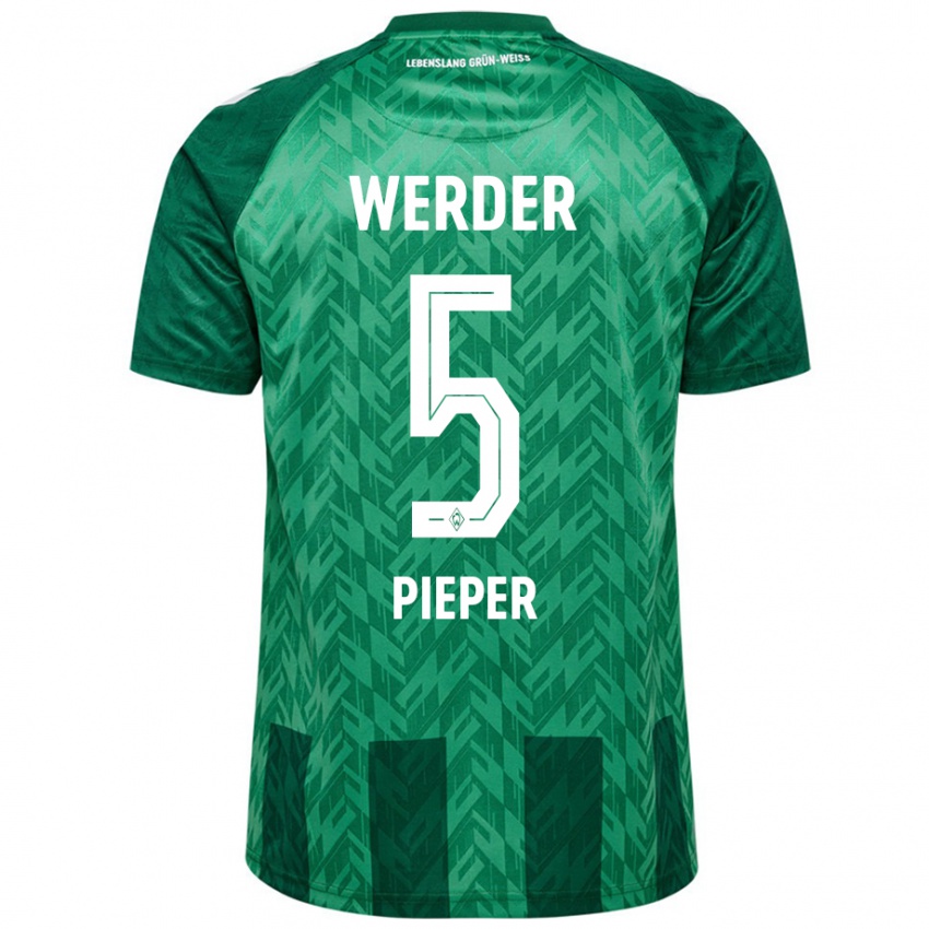 Damen Amos Pieper #5 Grün Heimtrikot Trikot 2024/25 T-Shirt