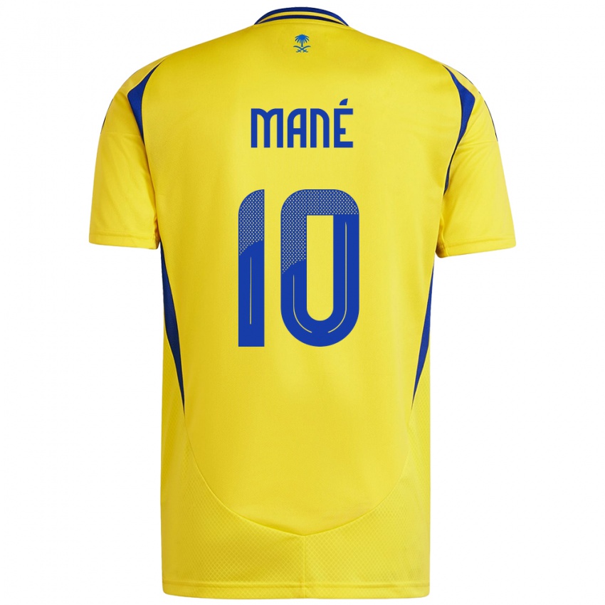 Damen Sadio Mane #10 Gelb Blau Heimtrikot Trikot 2024/25 T-Shirt