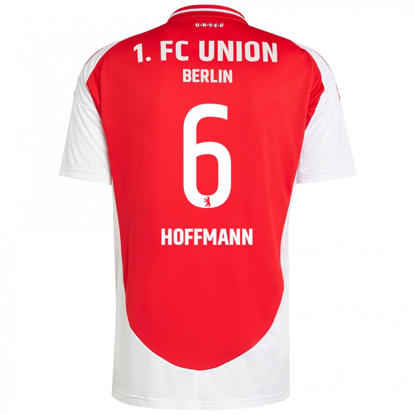 Damen Finn Hoffmann #6 Rot Weiß Heimtrikot Trikot 2024/25 T-Shirt