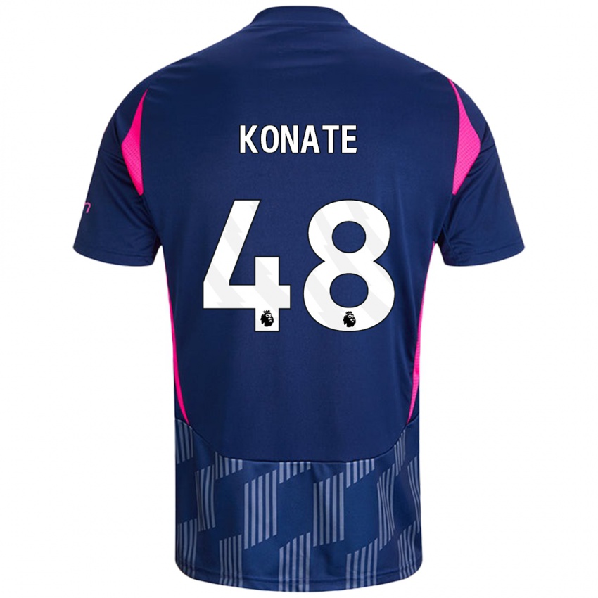 Damen Ateef Konaté #48 Königsblau Rosa Auswärtstrikot Trikot 2024/25 T-Shirt