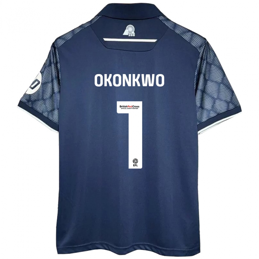 Damen Arthur Okonkwo #1 Schwarz Auswärtstrikot Trikot 2024/25 T-Shirt