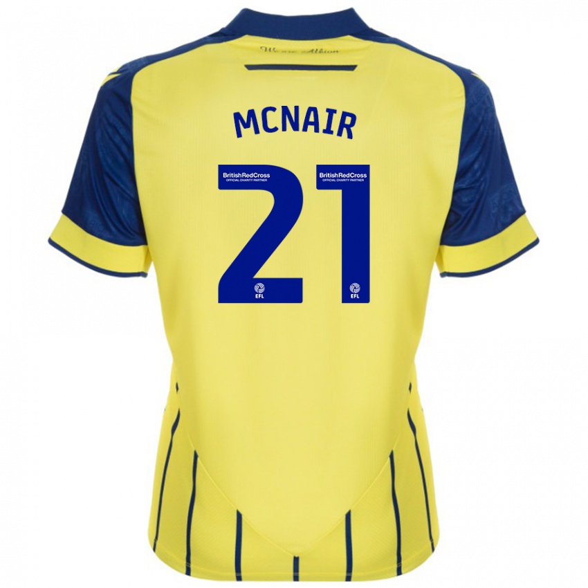 Damen Paddy Mcnair #21 Gelb Blau Auswärtstrikot Trikot 2024/25 T-Shirt