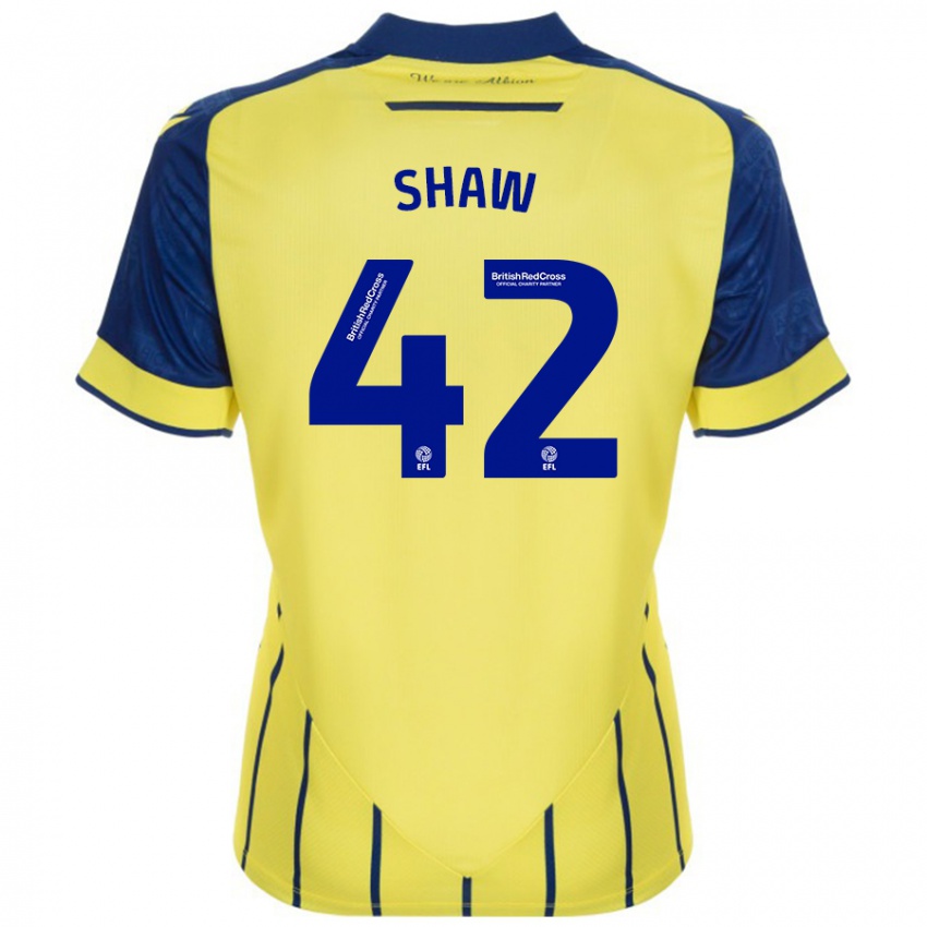 Damen Josh Shaw #42 Gelb Blau Auswärtstrikot Trikot 2024/25 T-Shirt