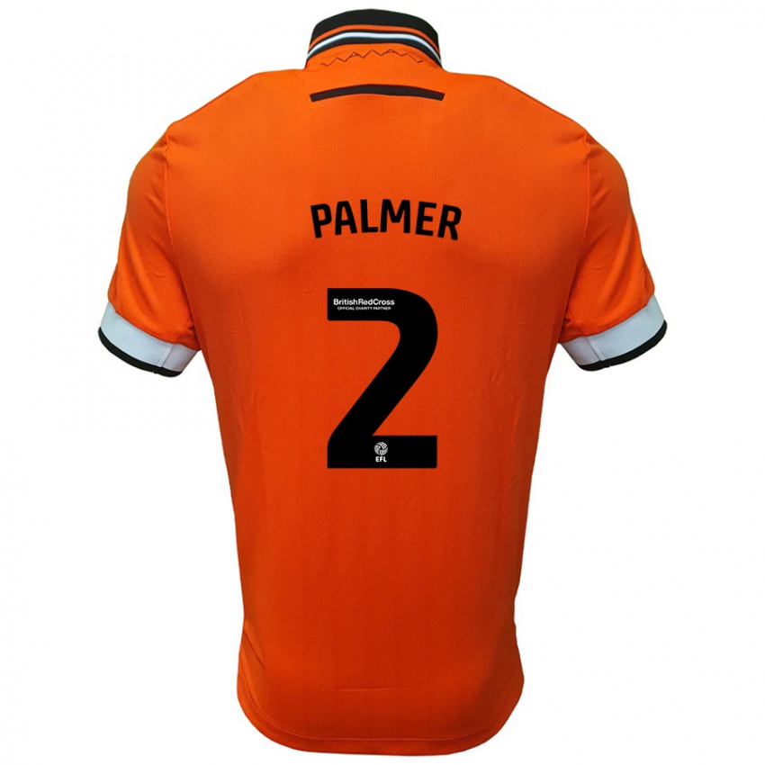 Damen Liam Palmer #2 Orange Weiß Auswärtstrikot Trikot 2024/25 T-Shirt