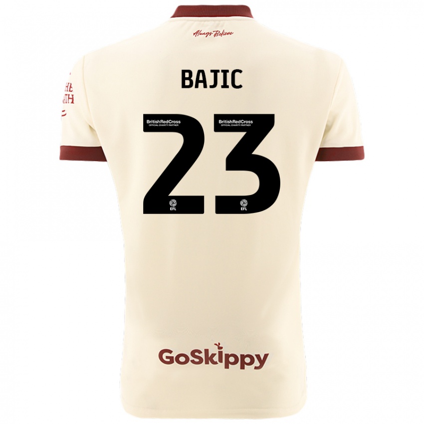 Damen Stefan Bajic #23 Cremeweiß Auswärtstrikot Trikot 2024/25 T-Shirt