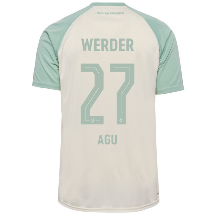 Damen Felix Agu #27 Cremeweiß Hellgrün Auswärtstrikot Trikot 2024/25 T-Shirt