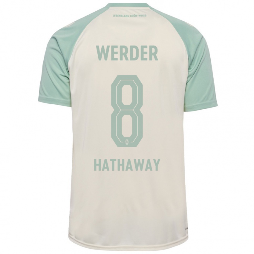 Damen Max Hathaway #8 Cremeweiß Hellgrün Auswärtstrikot Trikot 2024/25 T-Shirt