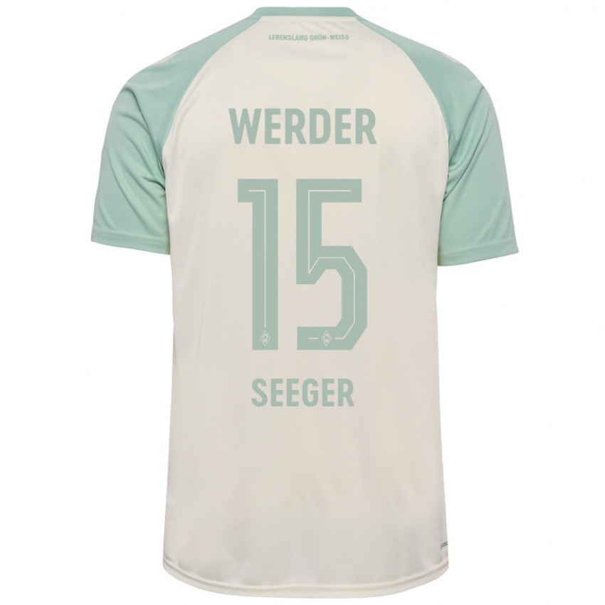 Damen Ben Ekobena-Seeger #15 Cremeweiß Hellgrün Auswärtstrikot Trikot 2024/25 T-Shirt